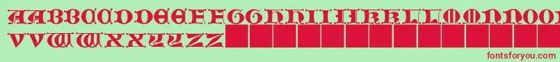 JMH   Moreneta CAPS II Font – Red Fonts on Green Background