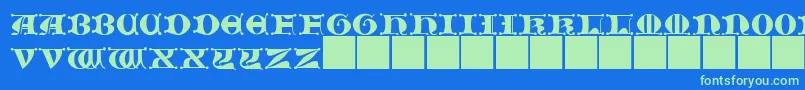 JMH   Moreneta CAPS II Font – Green Fonts on Blue Background