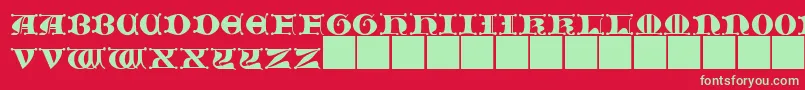 JMH   Moreneta CAPS II Font – Green Fonts on Red Background