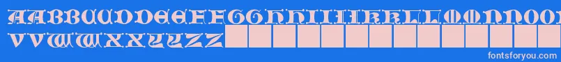 JMH   Moreneta CAPS II-Schriftart – Rosa Schriften auf blauem Hintergrund