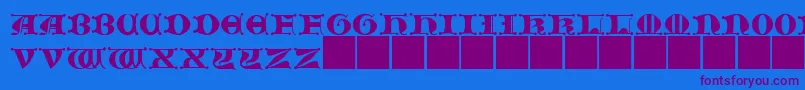 JMH   Moreneta CAPS II Font – Purple Fonts on Blue Background