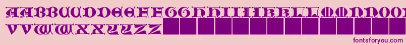 Fonte JMH   Moreneta CAPS II – fontes roxas em um fundo rosa