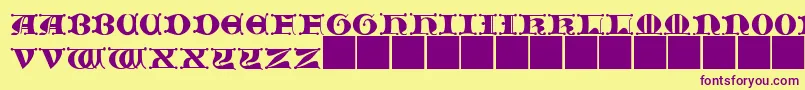 JMH   Moreneta CAPS II Font – Purple Fonts on Yellow Background