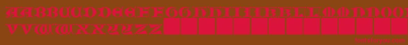 JMH   Moreneta CAPS II-Schriftart – Rote Schriften auf braunem Hintergrund