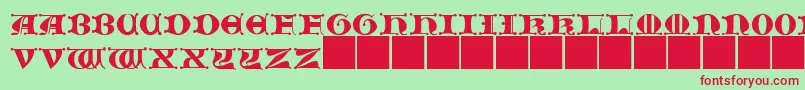 JMH   Moreneta CAPS II Font – Red Fonts on Green Background