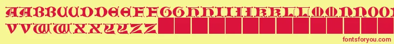 JMH   Moreneta CAPS II Font – Red Fonts on Yellow Background