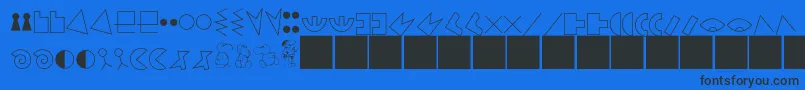 Шрифт JMH Alfabeto Petiso – чёрные шрифты на синем фоне