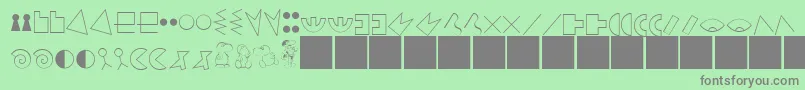 フォントJMH Alfabeto Petiso – 緑の背景に灰色の文字