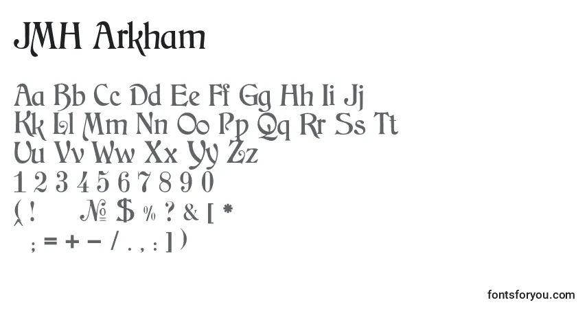 Fuente JMH Arkham - alfabeto, números, caracteres especiales