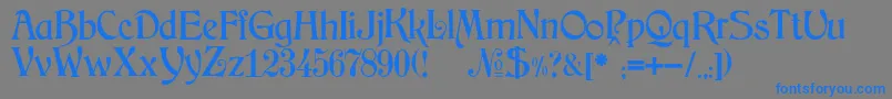 Czcionka JMH Arkham – niebieskie czcionki na szarym tle