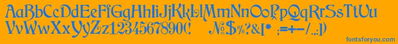 JMH Arkham Font – Blue Fonts on Orange Background