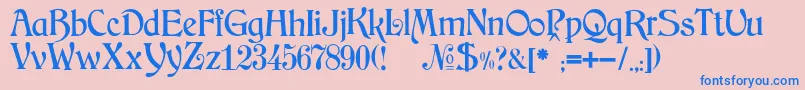 JMH Arkham Font – Blue Fonts on Pink Background