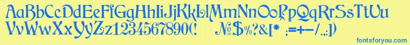 JMH Arkham Font – Blue Fonts on Yellow Background