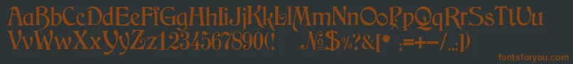 JMH Arkham-Schriftart – Braune Schriften auf schwarzem Hintergrund