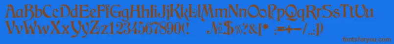 JMH Arkham Font – Brown Fonts on Blue Background