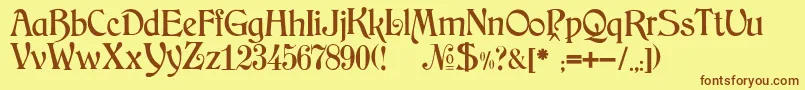 JMH Arkham Font – Brown Fonts on Yellow Background