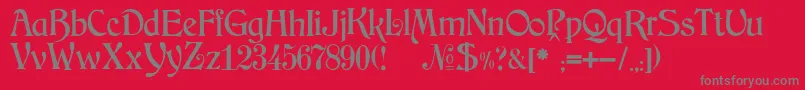 フォントJMH Arkham – 赤い背景に灰色の文字