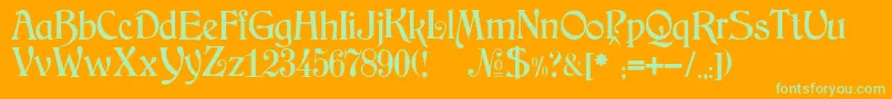 JMH Arkham Font – Green Fonts on Orange Background