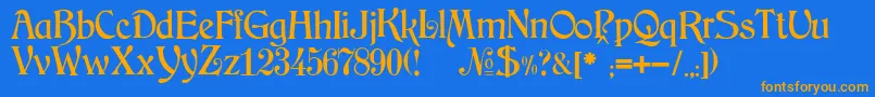JMH Arkham Font – Orange Fonts on Blue Background