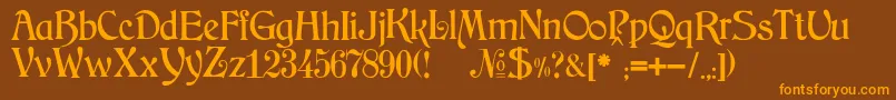 JMH Arkham Font – Orange Fonts on Brown Background