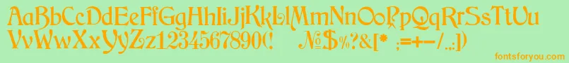 JMH Arkham Font – Orange Fonts on Green Background
