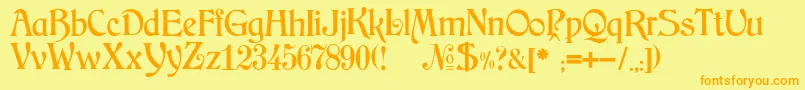 JMH Arkham Font – Orange Fonts on Yellow Background