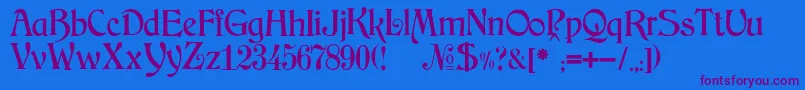 JMH Arkham Font – Purple Fonts on Blue Background