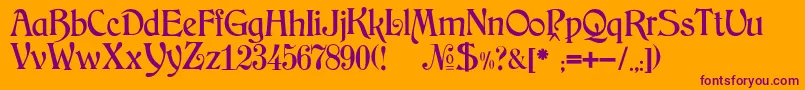 JMH Arkham Font – Purple Fonts on Orange Background