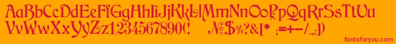 JMH Arkham Font – Red Fonts on Orange Background