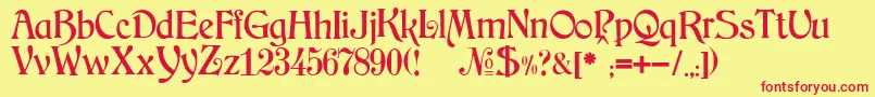 JMH Arkham Font – Red Fonts on Yellow Background