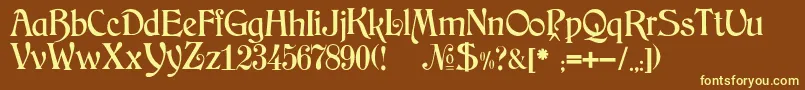JMH Arkham Font – Yellow Fonts on Brown Background