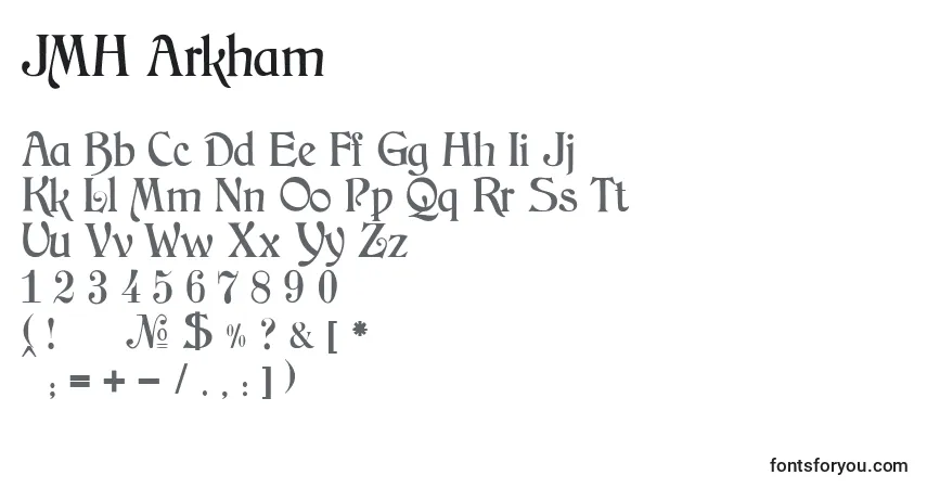 Schriftart JMH Arkham (130866) – Alphabet, Zahlen, spezielle Symbole