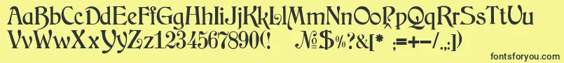 JMH Arkham Font – Black Fonts on Yellow Background