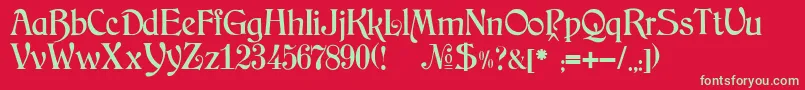 Шрифт JMH Arkham – зелёные шрифты на красном фоне