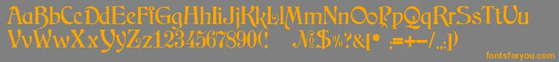 JMH Arkham-Schriftart – Orangefarbene Schriften auf grauem Hintergrund