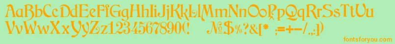 JMH Arkham Font – Orange Fonts on Green Background