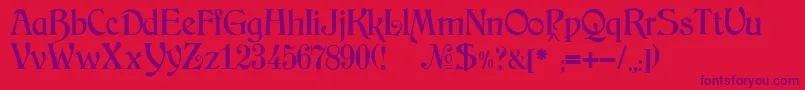 Fonte JMH Arkham – fontes roxas em um fundo vermelho