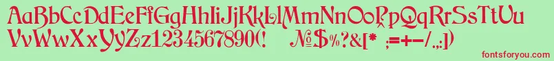 JMH Arkham Font – Red Fonts on Green Background