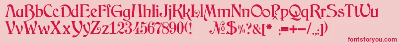 JMH Arkham-fontti – punaiset fontit vaaleanpunaisella taustalla