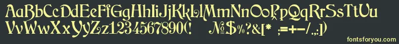 フォントJMH Arkham – 黒い背景に黄色の文字