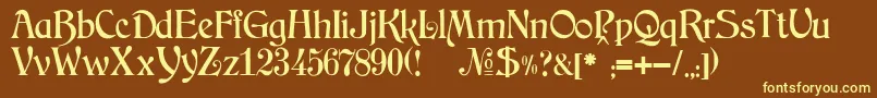 JMH Arkham Font – Yellow Fonts on Brown Background