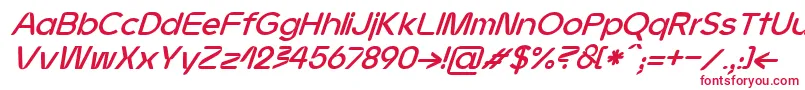 フォントJMH Ava bold italic – 白い背景に赤い文字