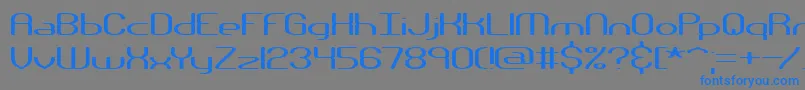 フォントNanosecw – 灰色の背景に青い文字