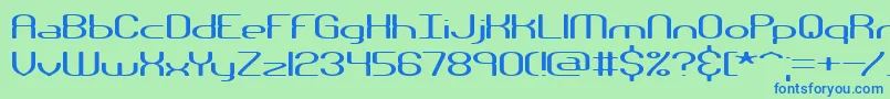 フォントNanosecw – 青い文字は緑の背景です。