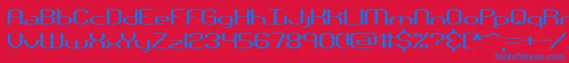 Nanosecw Font – Blue Fonts on Red Background