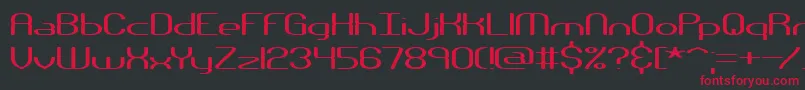 フォントNanosecw – 黒い背景に赤い文字