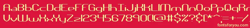 Nanosecw Font – Yellow Fonts on Red Background