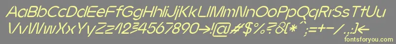 JMH Ava Italic Font – Yellow Fonts on Gray Background