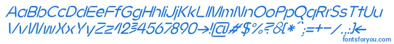 フォントJMH Ava Italic – 白い背景に青い文字