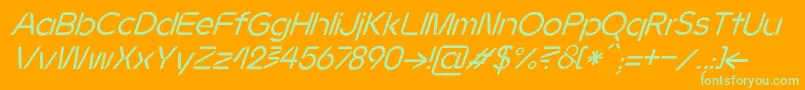 Шрифт JMH Ava Italic – зелёные шрифты на оранжевом фоне